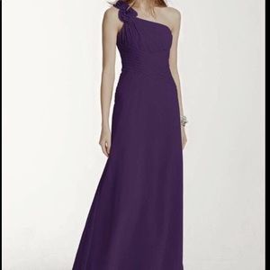 Long black chiffon dress